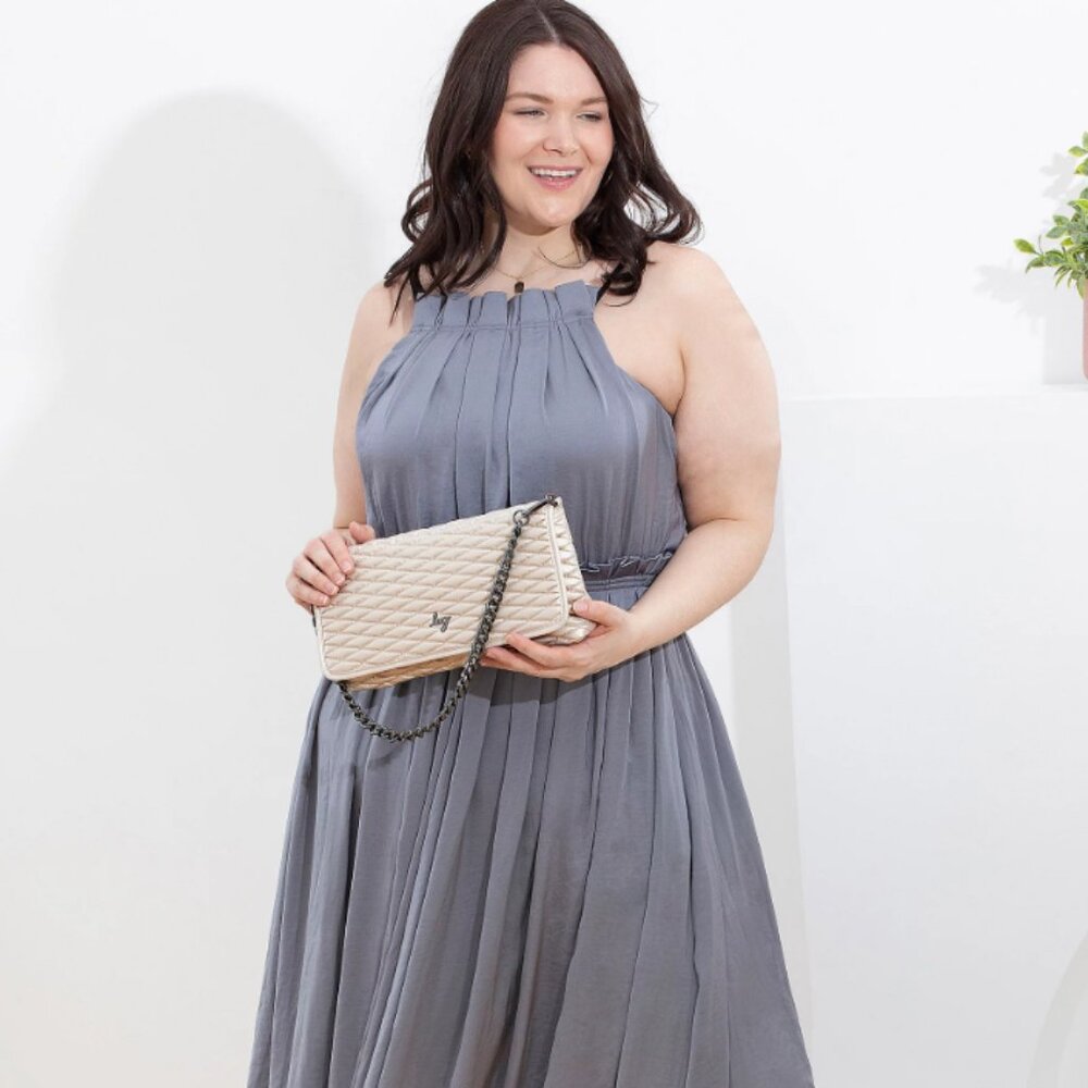 Brand New Lug Strut Shoulder Bag in Metallic Champagne